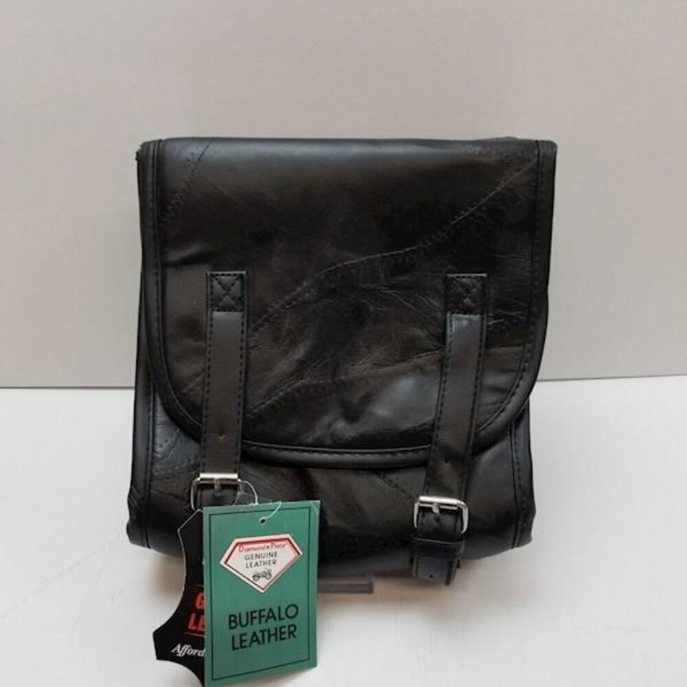 NWT Diamond Plate Genuine Buffalo Leather Sissy Bar Bag  for Motorcycle, bike, e
